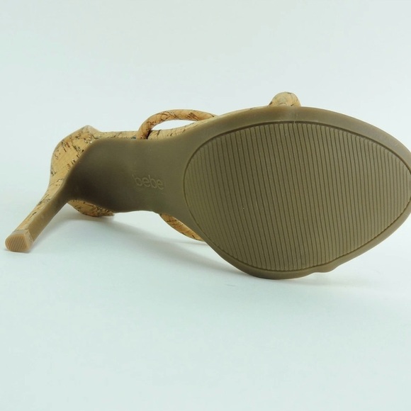 Bebe Berdine G Tan Gold Cork Women's Sandals - Picture 6 of 6